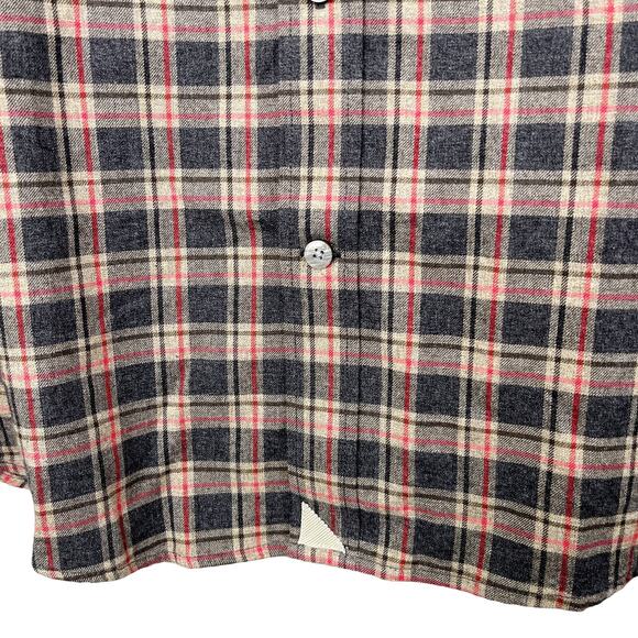 Untuckit Plaid Button Down Shirt XXL Grey Brown Red Flannel New - Picture 13 of 13